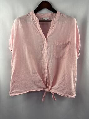 Women’s Charter Club XL Baby Pink Short Sleeve Button Up